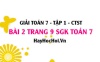 Giải bài 2 trang 9 Toán 7 Tập 1 SGK Chân trời sáng tạo
